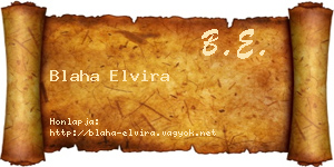 Blaha Elvira névjegykártya